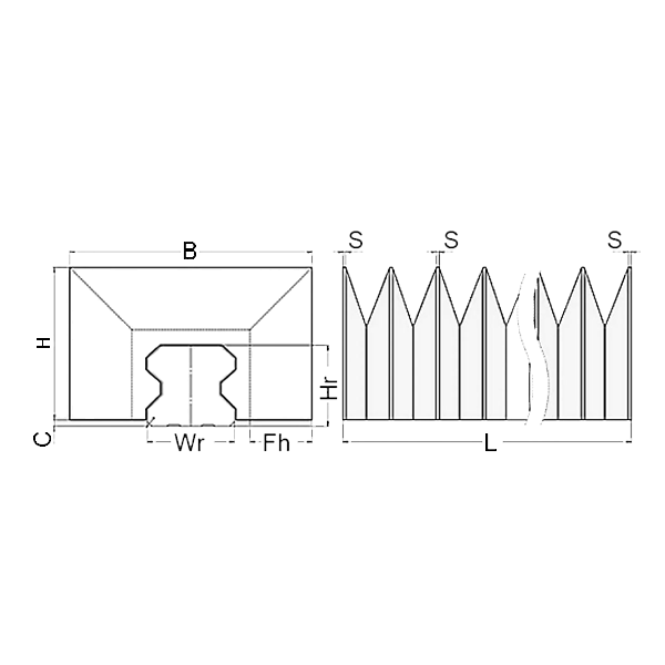 Гофрозащита TNX-R30-400 TECHNIX (чертёж) Гофрозащита TNX-R30-400 TECHNIX (чертёж)