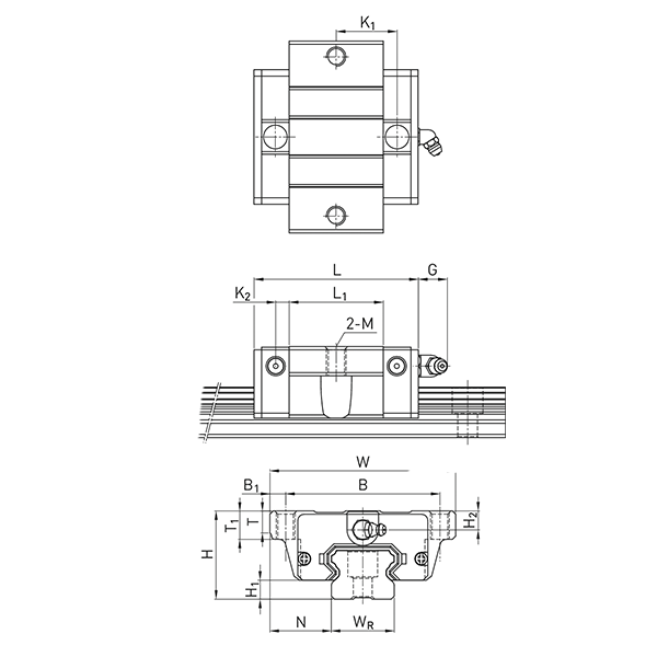 Каретка EGW15SCZAH (низкопрофильная) TECHNIX (чертёж) Каретка EGW15SCZAH (низкопрофильная) TECHNIX (чертёж)