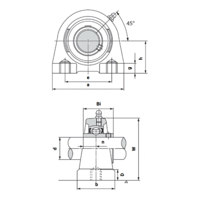 Подшипниковый узел UCPA205 LIGHT TECHNIX