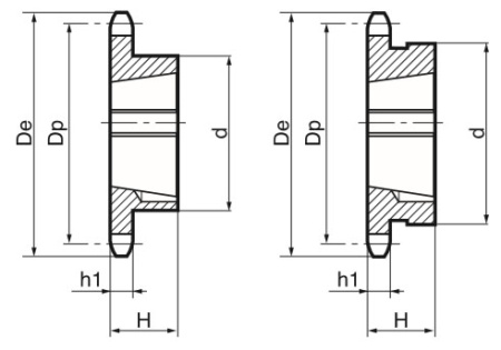 Звездочка под втулку тапербуш для цепи: 08B-1, Z=18, 1/2" x 5/16" TS09018 (PHS 08B-1 TB 18) TECHNIX