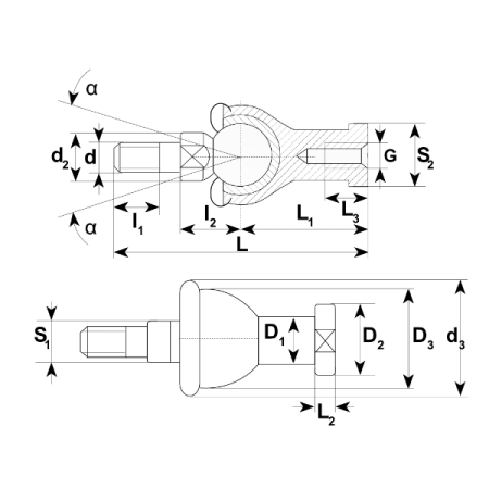 Шарнирный наконечник SQZ12X175CRS TECHNIX