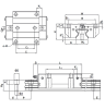 Каретка RGW45CCZAP (роликовая) TECHNIX (чертёж)