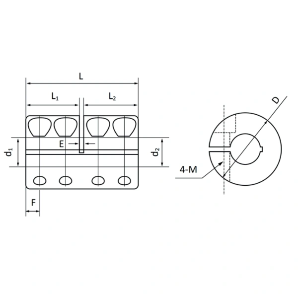 Муфта RC30-C (d=6 мм) соединительная жесткая TECHNIX