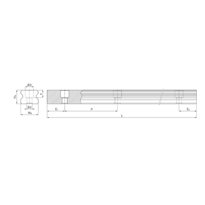 Направляющая HGR45 TECHNIX (чертёж)