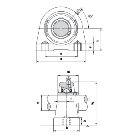 Подшипниковый узел UCPA208 LIGHT TECHNIX