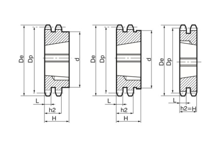 Звездочка под втулку тапербуш для цепи: 06B-2, Z=26, 3/8" x 7/32" TD05026 (PHS 06B-2 ТВ 26) TECHNIX