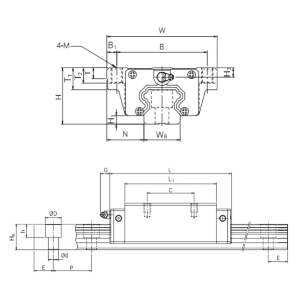 Каретка HGW45HCZAH TECHNIX