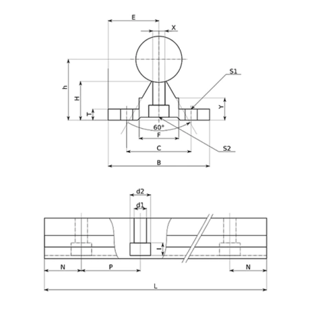 Вал прецизионный с опорой SBR50C TECHNIX