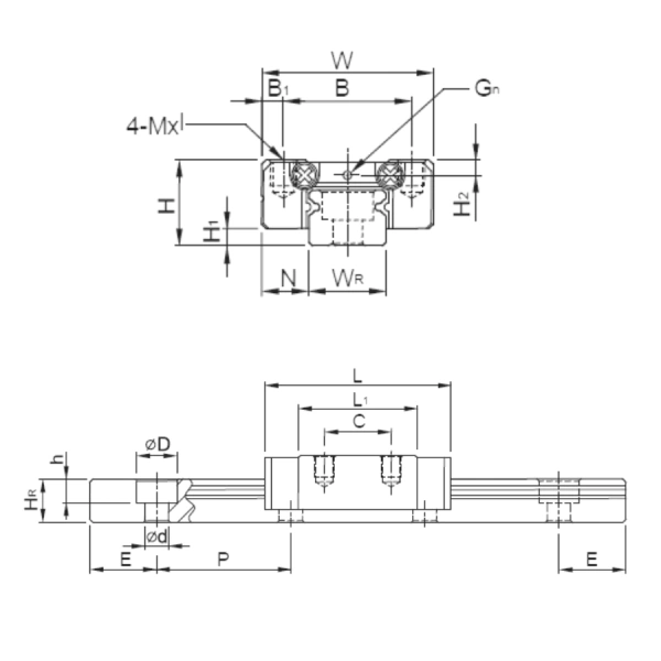 Каретка MGN12HZ0HM TECHNIX (чертёж) Каретка MGN12HZ0HM TECHNIX (чертёж)