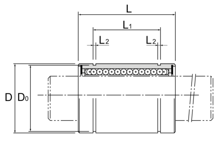 Линейный подшипник LM10-L-UU TECHNIX