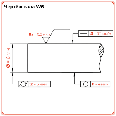 Вал прецизионный W6 TECHNIX