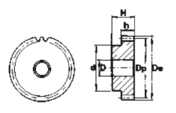 Зубчатая шестерня под расточку со ступицей и калеными зубьями, М=3, Z=15 PM30T15 TECHNIX (чертёж) Зубчатая шестерня под расточку со ступицей и калеными зубьями, М=3, Z=15 PM30T15 TECHNIX (чертёж)