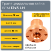 Гайка трапецеидальная с фланцем латунь BFM 12-3-G (диаметр 12 мм, шаг 3 мм) левая резьба TECHNIX PRO