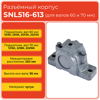 Разъемный корпус SNL516-613 TECHNIX (без подшипника)