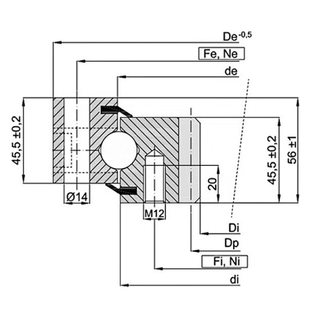 ОПУ стандартная серия с одним рядом шариков ZB1.20.0844.200-1SPTN TECHNIX