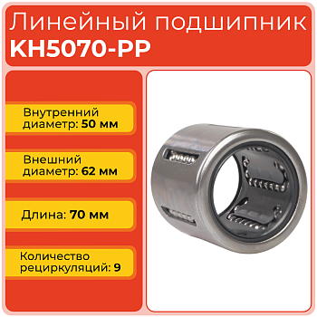Линейный подшипник KH5070-PP бесфланцевый закрытого типа