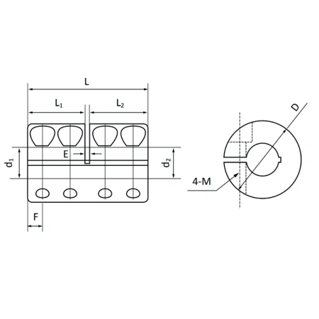 Муфта соединительная жесткая RC30-C (d=8мм) TECHNIX
