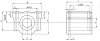 Линейный подшипник в сборе с корпусом SCS16-UU (SC16UU) TECHNIX (чертёж)