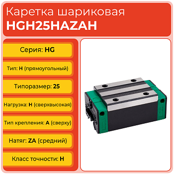 Линейная каретка HGH25HAZAH шариковая высокой нагрузки TECHNIX Линейная каретка HGH25HAZAH шариковая высокой нагрузки TECHNIX