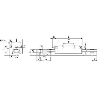 Каретка HGL25HAZAH TECHNIX