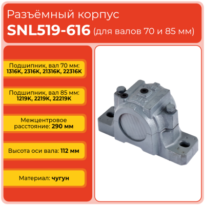 Разъемный корпус SNL519-616 TECHNIX (без подшипника)