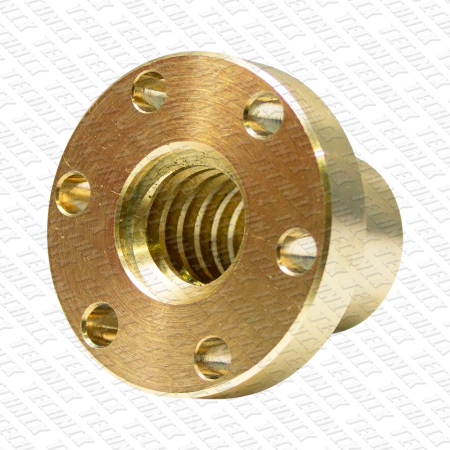Гайка трапецеидальная с фланцем бронзовая BFM 16-4-D (диаметр 16 мм, шаг 4 мм) правая резьба TECHNIX PRO